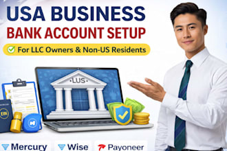 help you create a USA bank account for llc owners wise, mercury, stripe