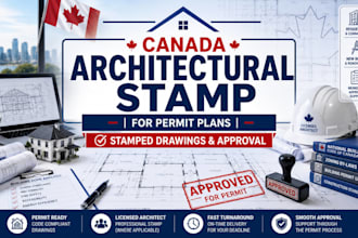 do canadian architectural stamped permit set plans approval