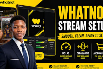 fix and setup whatnot vertical obs stream for streamless live selling auctions