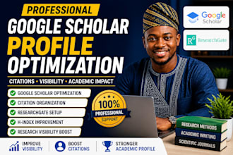 optimize google scholar profile, citations, and researchgate professionally