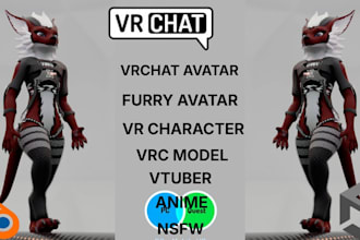 do custom vrchat avatar furry avatar vtuber character and anime model sfw nsfw