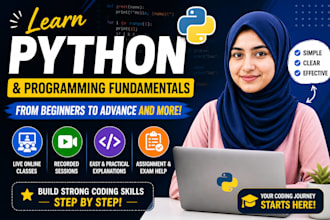 teach python and programming fundamentals, beginner to advance