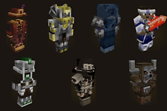 produce 3d blockbench armor sets for minecraft