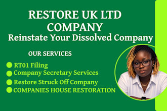 restore UK ltd company, reinstate dissolved company, rt01 filing