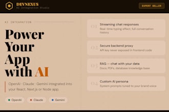 integrate openai, claude or gemini API into your web app