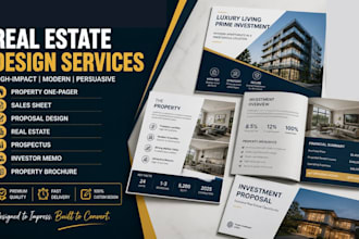 design real estate project portfolio, ppm one pager marketing materials