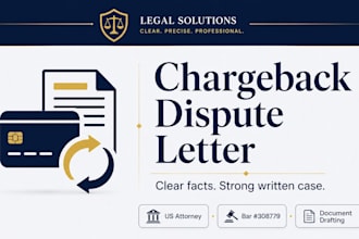 write a powerful chargeback dispute letter as a US attorney