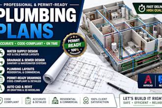 create professional plumbing plans, drainage and permit drawings