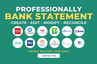 reconcile bank statement PDF to editable format