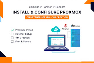 install and setup configure proxmox on hetzner server and vm