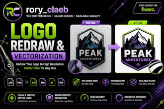 redraw logo to vector high resolution