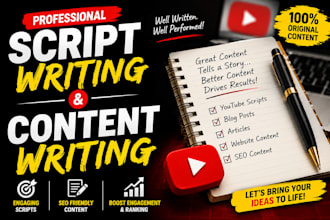 write SEO youtube scripts for faceless automation channels