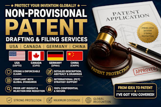 be your attorney in filing non provisional patent in USA, canada, germany, china