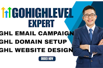 gohighlevel website design, setup ghl domain, create ghl email campaign