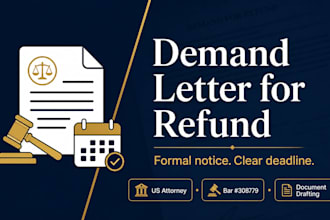 write a formal demand letter for refund as a US attorney