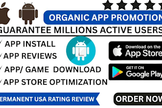 increase 5000 USA app rating review, app ranking install, app promotion
