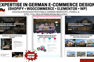 design redesign german shopify store woocommerce wordpress elementor webshop seo