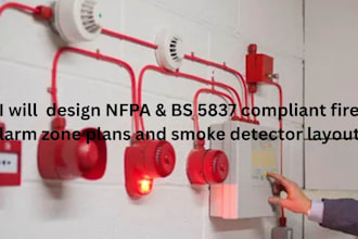 design nfpa bs 5837 compliant fire alarm zone plans and smoke detector layouts