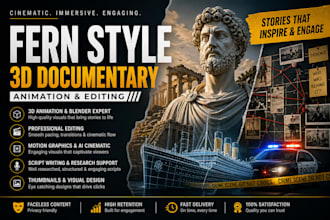 create cinematic fern style 3d documentary videos