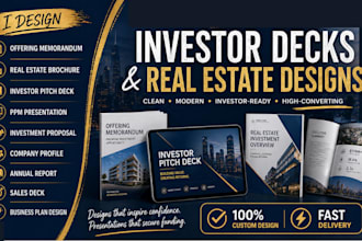 design real estate offering memorandum proposal brochure pitch deck presentation