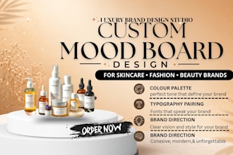 create a luxury custom mood board for skincare, kitchen, interior, beauty design
