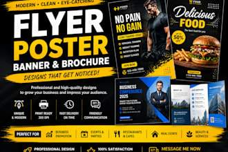 design modern flyer, poster, banner and brochure for your business