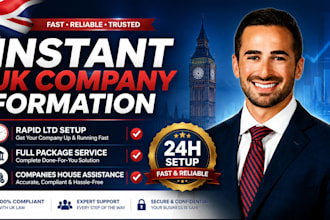 do instant UK company formation, rapid ltd setup with companies house assistance