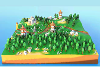 do stylized 3d map lowpoly map and game environment