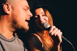 record pro male and female vocals, duet backing vocals, duet pop singers