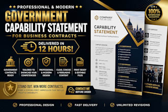 design government capability statment business contact 12hrs