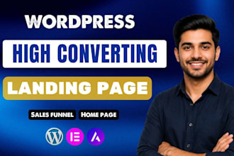 do landing page design, one page website, wordpress landing page, or homepage