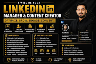 be your linkedin, facebook, instagram, tiktok page manager for growth