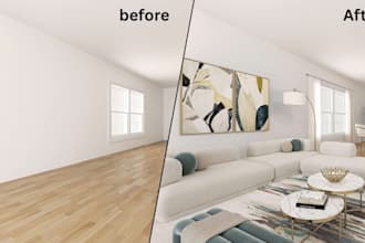 create realistic virtual staging for vacant rooms to sell faster