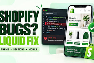fix shopify custom sections, liquid code and theme errors