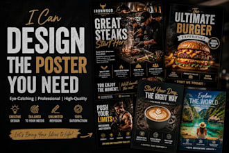 design a modern restaurant menu, food flyer, or a cafe poster