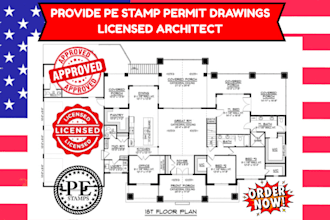 provide pe stamp permit drawings as a licensed architect in wyoming rhode island