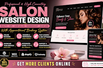design salon website, beauty spa website with appointment booking system