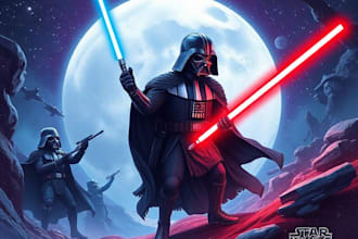 create custom star wars inspired fan art illustration