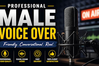 record a professional male voice over, friendly and conversational