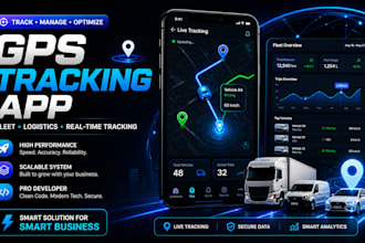 build gps tracking app, fleet management app, logistics app, location tracking