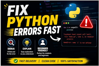 fix and debug python errors for students and beginners