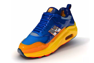create 3d shoe modeling, 3d shoe rendering and 3d cosplay modeling