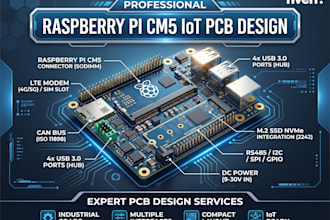 design raspberry pi cm5 iot pcb with lte can usb ssd and power design