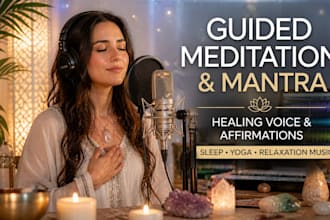 produce guided meditation, mantra, affirmation, spiritual, and healing vocals