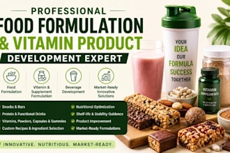 do food formulation, vitamin product development formulation drinks, snacks bars