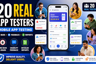 provide 20 real app testers