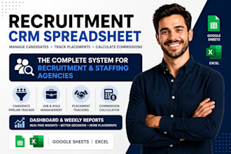 build recruitment agency CRM spreadsheet, candidate tracker commission dashboard