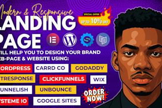 design a high converting landing page on systeme io, carrd co, wix or leadpages