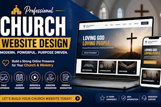 design wix or wordpress website for churches, ministry website