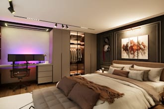 design modern interior, 3d realistic renders, and complete architectural